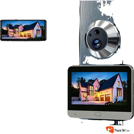 Videoportero digital, detección de movimiento, compatible con hogares inteligentes, cámara de timbre (1/2)