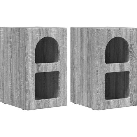 Bedside Table ELST 2 pcs Grey Sonoma 29.5 x 33.5 x 50 cm vidaXL (1/5)