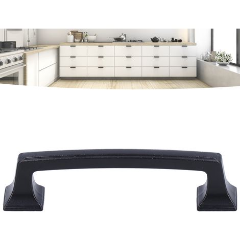 Poignée en alliage de zinc noir, poignée de meuble de style américain, poignée de tiroir, poignée de porte d'armoire, nouvelle poignée de style chinois B01250M (1/5)