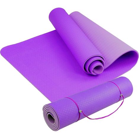 Tappetino Yoga Palestra Pilates 183 x 61 x 0,6 cm Superficie Antiscivolo Blu (1/5)