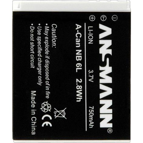 Ansmann 5044453 - A-Can NB 6 Li-Ion, batería 3,7V/750mAh para cámara digital de fotos Canon (1/4)