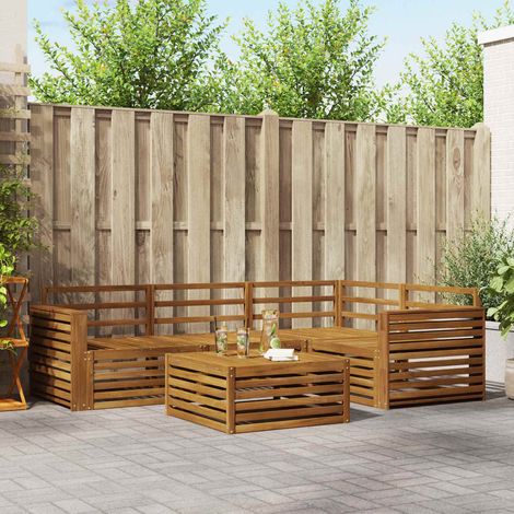 vidaXL Outdoor-Sofagarnitur 5 pcs Natur Massivholz Akazie (1/5)