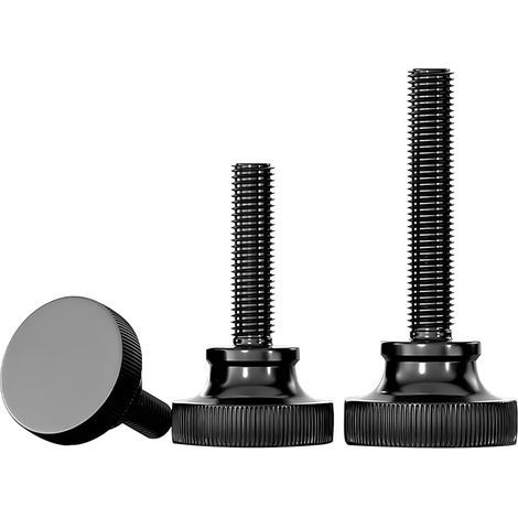 12 Pièces Vis à Tête Moletée Haute, M4 x 10 mm Carbone Zingué Noir Vis à Molette, pour Appareils Mécaniques, Appareils et Meubles (1/5)