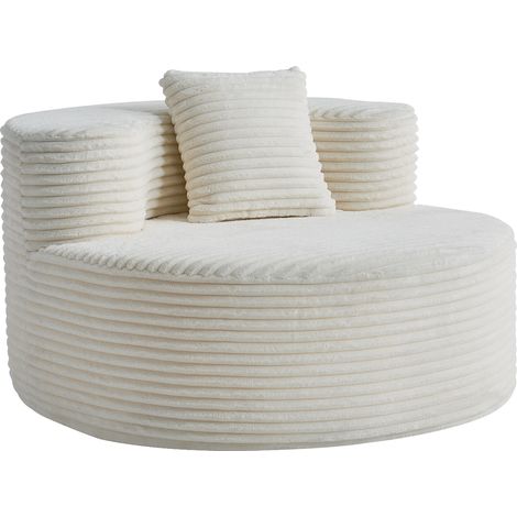 Pouf Cloud velours côtelé, sans montage, sous vide, reprise rapide, coussin amovible, détente pour salon ou chambre (1/5)
