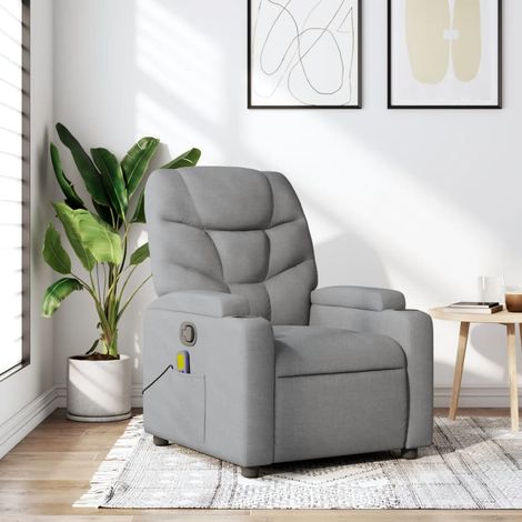 Massage-Relaxsessel, hellgrauer Stoff
