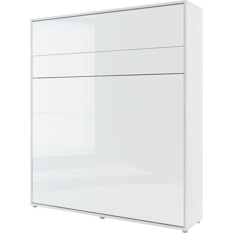 Letto da parete verticale Lenart bed concept cm191x46-228x217H Bianco lucido (1/3)