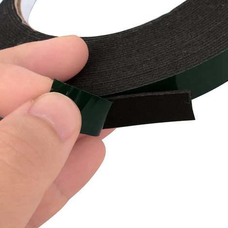 10 m extra starkes, wasserfestes, selbstklebendes, doppelseitiges Schaumstoffklebeband, schwarz (1/5)