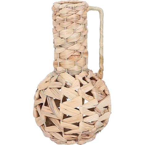 Vaso decorativo in palma e alghe, accessorio naturale per la decorazione domestica, stile moderno ed elegante