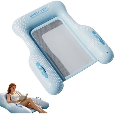 Chaises de piscine flottantes pour adultes, flotteur de piscine gonflable robuste, design triple, chaise longue pliable et légère pour la plage, le parc aquatique et les voyages (1/5)