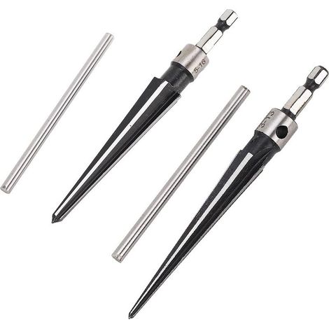 Alésoir conique, alésoir hexagonal en T, alésoir manuel en acier 45, outil de perage à manche 6 cannelures pour bois et plastique, 5-16 mm 3-13 mm (1/5)