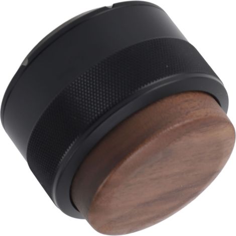 Doseur de distributeur de café à pression constante, niveleur de poignée en bois en acier inoxydable 304 pour le brassage 58mm (noir) (1/5)