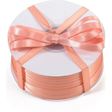 Nastro doppio raso color salmone, mm 6 x 100 m