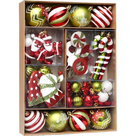 Bolas navideñas irrompibles, juego de 50, adornos para el árbol y la habitación. (1/4)