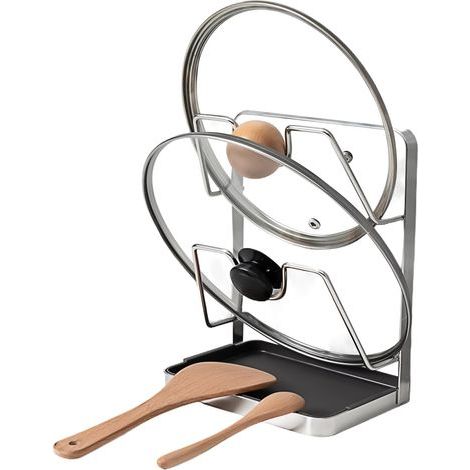 Étagère de rangement multifonctionnelle en acier inoxydable pour cuisine, argentée (1/5)