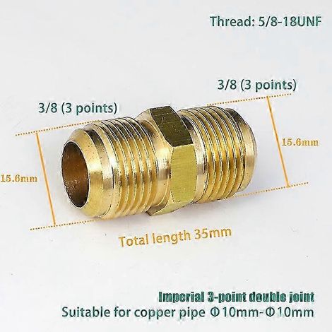 Raccords réducteurs à diamètre égal 25-26, diamètre extérieur évasé : 1/4", 5/16", 3/8", 1/2", 5/8", 3/4", 7/8", raccords de tuyauterie en laiton conformes à la norme SAE pour la climatisation A3 (1/5)