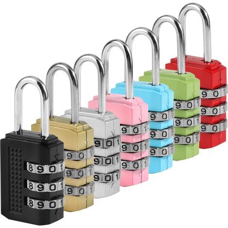7 Pièces Cadenas code casier Cadenas à combinaison Adenas à Combinaison pour Casier, Valise, Garage, Portail, École, Alliage de Zinc (1/5)