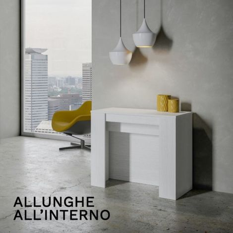 Tavolo Consolle Allungabile VENUS allungabile fino a 296 cm BIANCO FRASSINO (1/5)