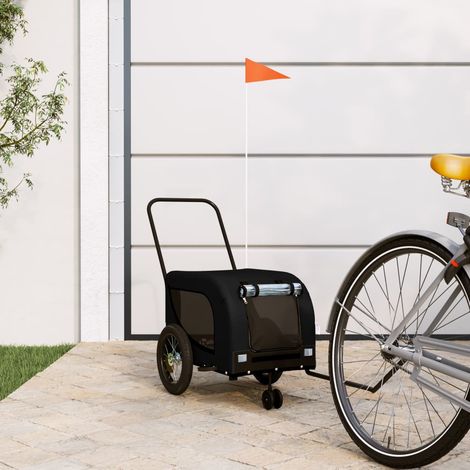 vidaXL Remorque de vélo pour animaux de compagnie noir