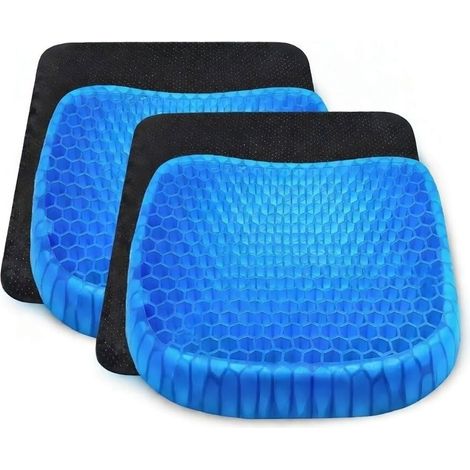 Set 2 Pezzi Cuscino Gel per Sedute Prolungate 37x30x4 cm Ergonomico (1/5)