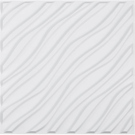VEVOR Paneles de Pared 3D, PVC, con Ondas Minimalistas de Arte Moderno, con Acento de Cobertura 2,97 m², para Techo, Dormitorio, Sala de Estar y de Juegos, Blanco Mate, 500 x 500 x 20 mm, 12 uds