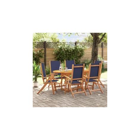 Ensemble à manger de jardin 7pcs bois d'acacia solide textilène (1/5)
