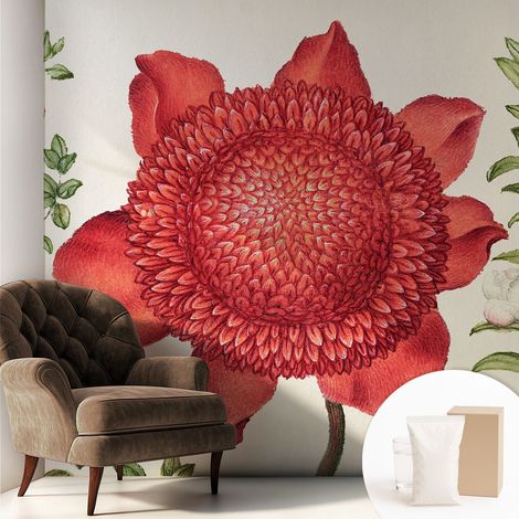Fototapete Tapete Vliestapete mit Kleber Büro Wandgestaltung - Wanddekoration Wohnzimmer Blumeneleganz 250x250 cm (1/5)