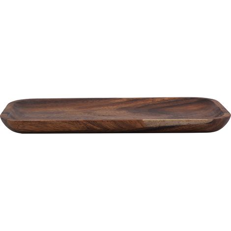 Assiette de Service en Bois Élégante pour Sushi, Snacks, Salade et Desserts, Plateau Rectangulaire pour Maison et Restaurant, 25x12.5x2 cm (1/5)