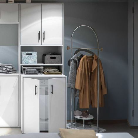 Mehrzweckschrank Delebio, 2 Türen, 3 Regale, 40x206h cm Weiß (1/5)