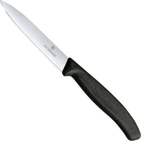 Cuchillo liso para verduras, longitud 100/212 mm - negro