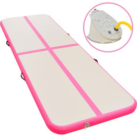 Tappetino Ginnastica Gonfiabile con Pompa 300x100x10cm PVC Rosa vidaXL (1/5)