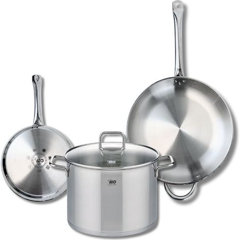 Ensemble de 2 Poêles de cuisson 24 et 32 cm et 1 faitout 26 cm Elo Profi Citrin (1/5)