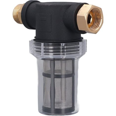 Préfiltre à Sédiments pour Nettoyeur Haute Pression, 3/4 Pouce Filtre à Eau pour Tuyau de Jardin, Protecteur de Pompe avec Métallique Lavable, Accessoire pour Laveuse Haute Pression (1/5)