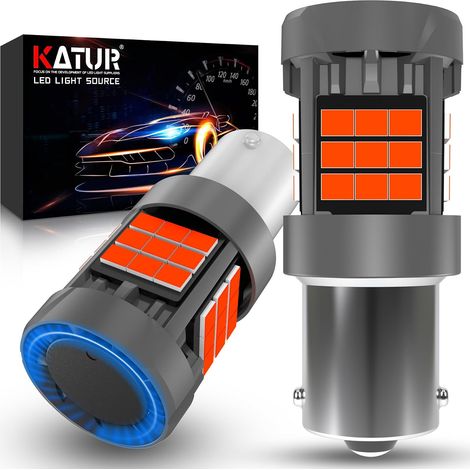 1156 BA15S P21W LED Bulb, Canbus 500% Brightness 3000LM Red with Fan 7506 1141 LED for Rear Fog Light, 2PCS (1/5)