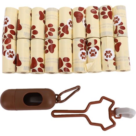 Sacs à déchets pour chiens, 18 rouleaux, épais, imperméables, anti-fuite, parfumés avec distributeur et Clip, parfum de lait (1/5)