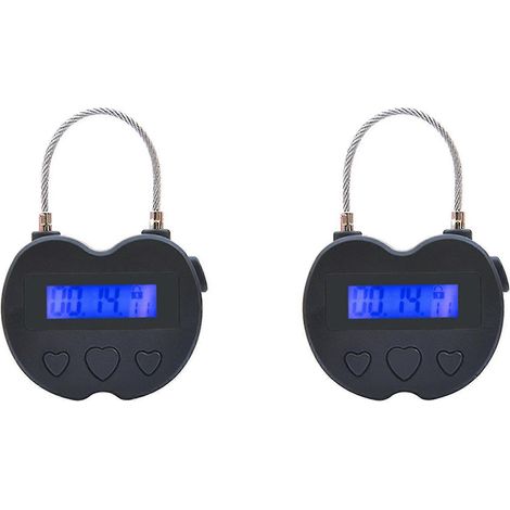 2x Smart Time Lock LCD Display Time Lock USB-Aufladbare Temporäre Timer Vorhängeschloss Reiseelektronik (1/5)