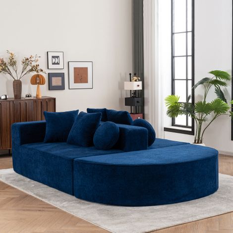 Vollkomprimiertes knochenloses Sofa,Wohnzimmer / Schlafzimmer mit segmentiertem Wolkensofa, modernem modularen Sofa, ohne Montage, komfortablem, hautfreundlichem Chenille-Stoff