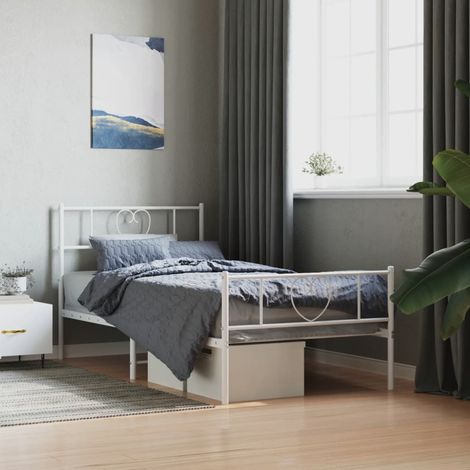 Estructura cama sin colchón con estribo metal  107x203 cm