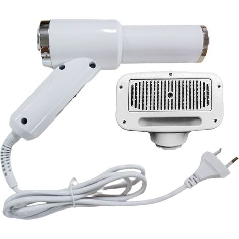 Kaelt - Peigne à air chaud pour animaux de compagnie, 50HZ/60HZ, Puissance maximale 300W, Tension nominale AC110-120V/AC200-230V, Matériau ABS/Acier inoxydable, Blanc (1/5)