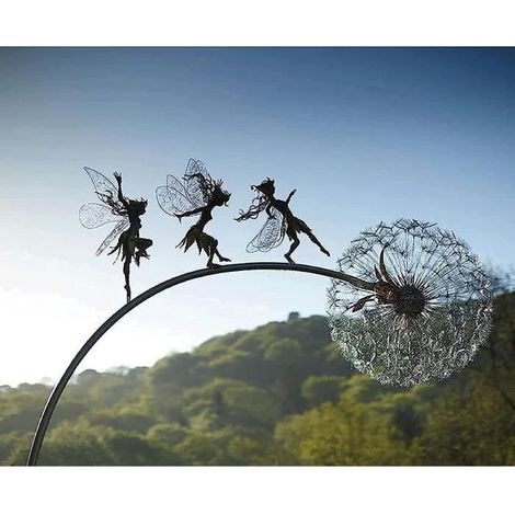 1 pièce Ornement mural 3D, Statue de jardin en métal noir, 28 cm, décoration extérieure résistante aux intempéries pour jardin ou terrasse