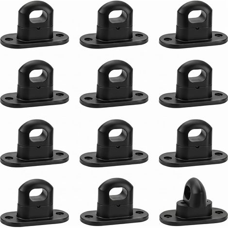 12 Pièces Fixations à Verrouillage Tournant, Noir Œillets Ovales Twist Verrouiller, Ensembles de Fixations à Verrouillage Rotatif Plastique, pour Bâche Voiliers Camping-Cars (1/5)