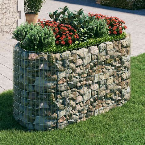 Lit surélevé à gabion-Jardinière en cage à pierre-Jardinière à gabion Fer galvanisé 200x100x100 cm (1/5)