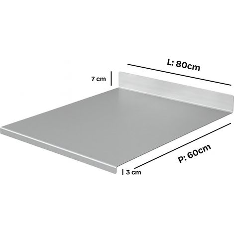 ZoiMania - Spianatoia in Acciaio Inox - Cucina - Profondità 60 - Dimensione Spianatoia: L 80 x P 60 x 7cm x 3cm