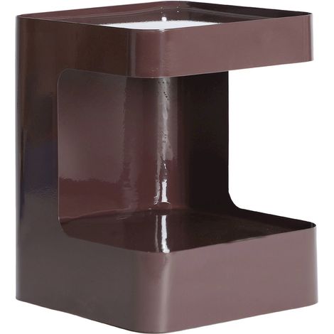 Table de chevet en fer brillant chocolat - chocolat brillant (1/5)