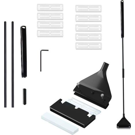 Algenschaber, Nettoyeur de Scraper Algues, Aquarium Scraper, Racloir pour Aquarium Nettoyeurs d'Algues, Rasoir de Nettoyage Aquarium, Algues Scraper pour Aquarium (62 cm, 10 Lames de Rechange)