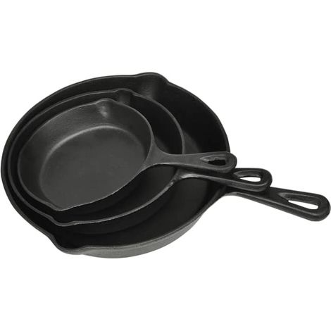 Lot de 3 poêles en fonte CFW797473 (1/4)