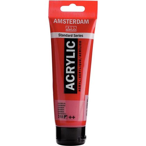 Peinture Acrylique - TALENS - AMSTERDAM - Carmin - 120ml - 70 Couleurs Disponibles (1/2)