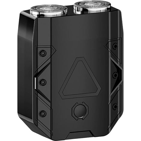 Rasoir électrique à double tête pour homme, mini rasoir rechargeable USB avec design imperméable et lavable, tondeuse portable de poche pour voyage et usage quotidien (noir)