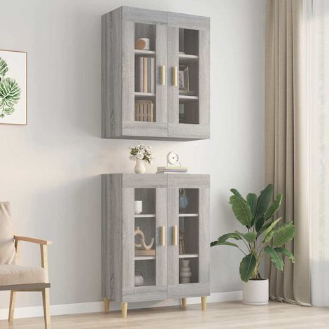 vidaXL Hanging Wall Cabinet Grey Sonoma 69,5x34x90 cm (1/5)