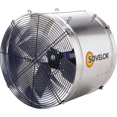 Sovelor – Brasseur d'air hélicoïde à suspendre – Puissance 470W – Acier galvanisé – Moteur IP55 – Pour locaux industriels et serres (1/4)