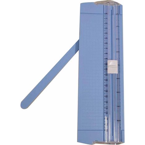 A5 Präzisions-Papierschneider mit integriertem Lineal, multifunktionaler Papierschneider für Büro, Schule und Zuhause, Blau (1/5)